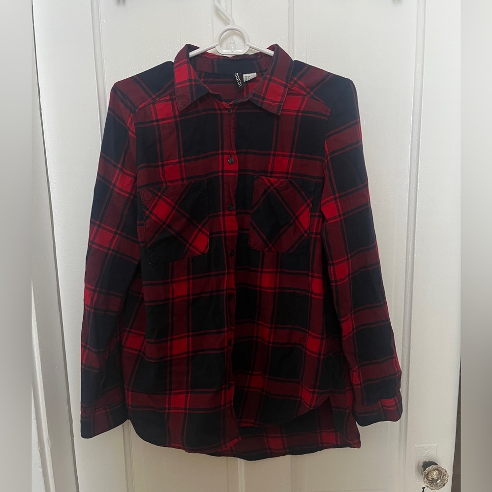 H&M plaid long sleeve shirt size S